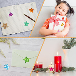 Самоклеящиеся наклейки на лазерной бумаге в виде пятиконечной звезды&nbsp;DIY-WH0899-277