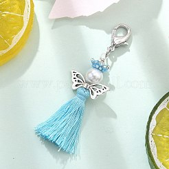 Подвеска-кисточка из стеклянного жемчуга и бисера «миюки» в виде ангела&nbsp;HJEW-MZ00198-03