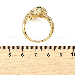 Открытые манжеты из латуни с микропаве и прозрачным фианитом&nbsp;LS-RJEW-R022-01G