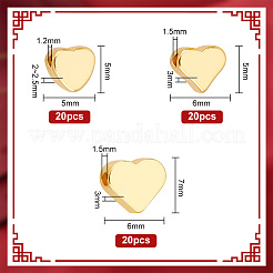 60шт 3 стильные латунные бусины&nbsp;KK-PH0005-55