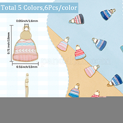 30 шт. 5-цветные подвески из сплава с зимней тематикой&nbsp;FIND-SC0019-61