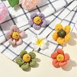 10 шт. 5-х цветные хлопковые булавки с изображением подсолнуха&nbsp;JEWB-CJ0001-71