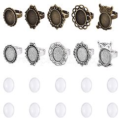 Наборы для самостоятельного изготовления регулируемых колец из железа и сплава&nbsp;DIY-YW0017-14AS