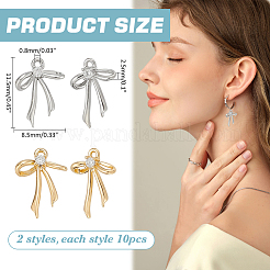 20шт 2 цвета латунные микропаве прозрачные кубические циркониевые подвески&nbsp;KK-ME0002-14