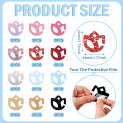 24 шт. 12-х цветные акриловые подвески для бокалов для вина&nbsp;AJEW-TA0002-93