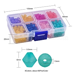 640шт 8 цвета матовые акриловые бусины&nbsp;MACR-YW0001-84