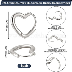 1 пара серег-колец из стерлингового серебра EJEW-BBC0001-38P