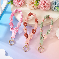 3 шт. хлопчатобумажные плетеные цветочные подвески-украшения&nbsp;AJEW-TA0002-72D