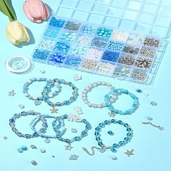 Наборы для изготовления браслетов из круглых стеклянных и пластиковых бусин своими руками&nbsp;DIY-FS0007-56A