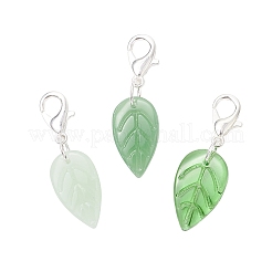 3 шт. подвеска-лэмпворк в виде листа ручной работы&nbsp;HJEW-JM03545-01