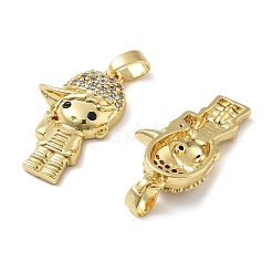 Мальчик латунь микро проложить Цирконом подвески&nbsp;KK-M325-15A-G