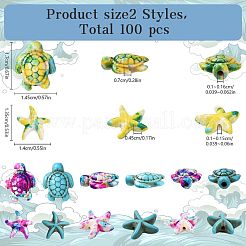 100шт 10 цвета синтетические бирюзовые бусины&nbsp;G-YW0002-01A