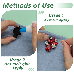 12 шт. 12-х цветные цветочные стразы с фетровыми нашивками на ткани для пришивания утюгом&nbsp;PATC-FG0003-24