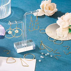 Наборы для самостоятельного изготовления сережек-подвесок из латуни в форме треугольника и капли&nbsp;DIY-TA0012-94