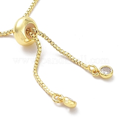 Долговечные латунные браслеты-слайдеры с круглыми бусинами для женщин и мужчин&nbsp;BJEW-E089-01G-02