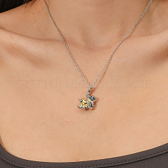 Двухцветные ожерелья из сплава с подвеской в виде сердца для женщин.&nbsp;FS-WG7DA6F-01