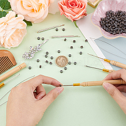 8 шт. железные спицы для вязания с деревянной ручкой&nbsp;TOOL-FG0001-07