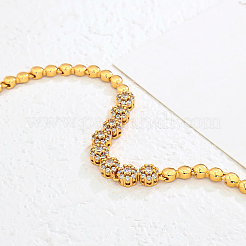 Латунные браслеты-цепочки с микропаве из прозрачных кубических цирконий для женщин&nbsp;HV4092