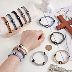 12шт 12-х цветные плетеные веревочные полиэстеровые шнуры-браслеты&nbsp;BJEW-WR0001-05