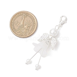 Подвесные украшения из матового акрила и стеклянных жемчужных бусин&nbsp;HJEW-JM03488-02