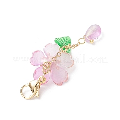 Подвеска в виде цветка из акрила и стекла в виде капли&nbsp;HJEW-TA00340