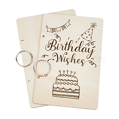 1 комплект деревянных 2-кольцевых скоросшивателей с обложкой для фотоальбома&nbsp;DIY-SD0001-02C