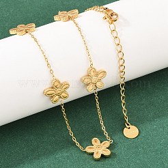 Комплекты из ожерелий и серег-гвоздиков из нержавеющей стали 304 с цветком для женщин&nbsp;SJEW-K003-01G