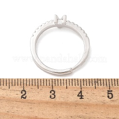 S925 регулируемые кольца с буквами из стерлингового серебра для женщин&nbsp;RJEW-M068-01P-V