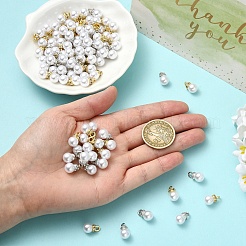 100 шт. 2-х цветные подвески из искусственного жемчуга из смолы&nbsp;RESI-YW0006-04