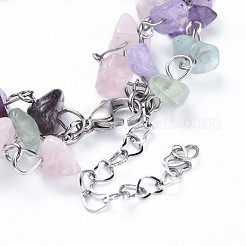 Браслеты из натурального смешанного камня&nbsp;BJEW-JB04393-01