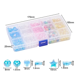 630шт 15 стильные экологически чистые прозрачные акриловые бусины&nbsp;TACR-YW0001-35