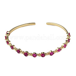 Кубический цирконий плоский круглый открытый браслет-манжета&nbsp;BJEW-N012-032A