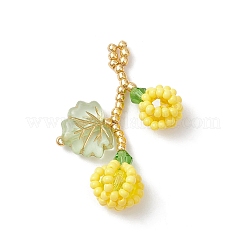 Подвески из стеклянных бусин в виде ягод и листьев&nbsp;PALLOY-MZ01114