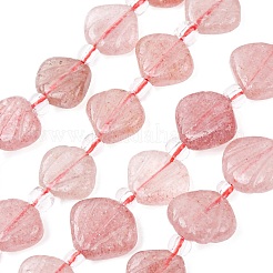 Нити резных бусин из натурального клубничного кварца&nbsp;G-H339-A04-01