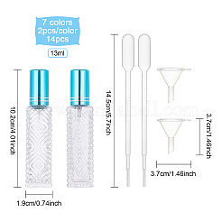 14 шт. 7-х цветные многоразовые стеклянные пластиковые флаконы-распылители&nbsp;MRMJ-BC0002-90