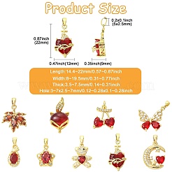 9шт латунные подвески с микропаве и кубическим цирконием&nbsp;KK-CJ0003-99