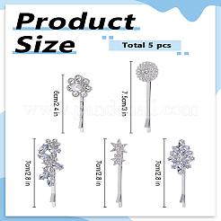 1 комплект заколок для волос из сплава со стразами и жемчугом&nbsp;AJEW-LP0001-89P