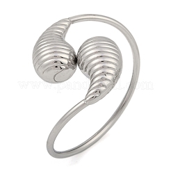 Браслеты-капли с рифленой отделкой из нержавеющей стали 304&nbsp;BJEW-M042-02P