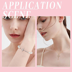 6 шт. 3-цветные латунные подвески-коннекторы с прозрачным кубическим цирконием&nbsp;ZIRC-BBC0001-90