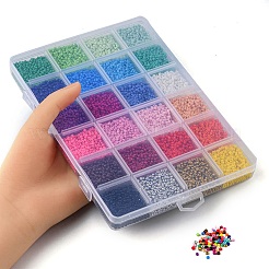 312 г 24 цвета 12/0 стеклянных бисера с краской для выпечки&nbsp;SEED-YW0002-15