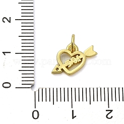 Подвески из латуни с микропаве на тему сердца и циркония&nbsp;KK-H475-56G-07