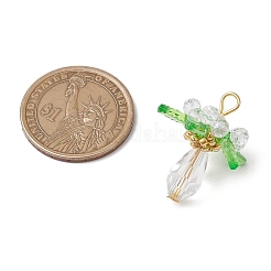 Подвески из стекла с круглыми ракушечными жемчужинами и акриловыми подвесками&nbsp;PALLOY-MZ00647-02