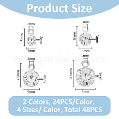 192 шт. 8 стиля латунных подвесок с микропаве из кубического циркония&nbsp;KK-FH0007-40
