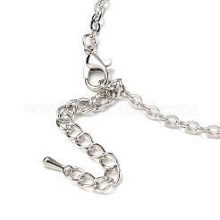 Ожерелье с плоским круглым стеклянным увеличительным кулоном для женщин&nbsp;LS-NJEW-K125-01B-04