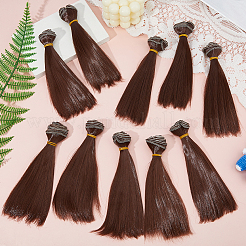 10шт пластиковый длинный прямой парик для куклы&nbsp;DIY-DC0003-96A