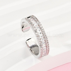 Манжеты из латуни с микро паве кубический цирконий для женщин&nbsp;RJEW-F182-01P