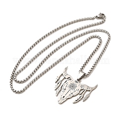 Цепочка-подвеска в форме головы коровы из нержавеющей стали 201 в стиле панк&nbsp;NJEW-E156-04P