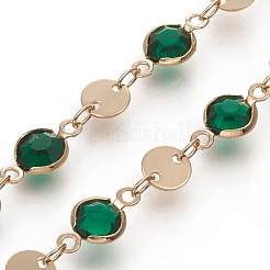 Плоские круглые цепочки из бисера ручной работы&nbsp;CHC-G008-04LG-01