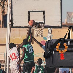 Деревянные баскетбольные бусины подвесные украшения HJEW-SW00125