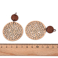 Плоские круглые кожаные подвески&nbsp;FIND-N007-02A-02